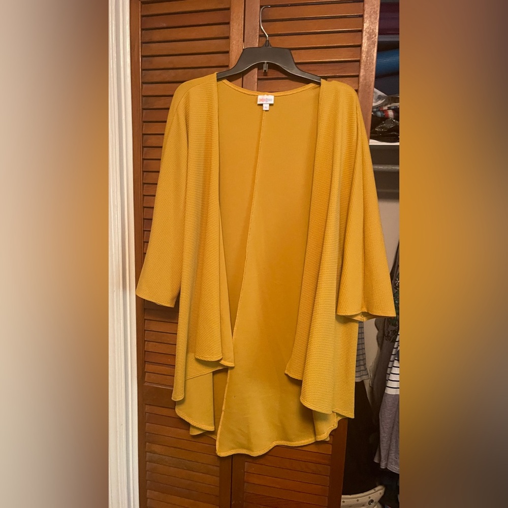 LuLaRoe Women's Yellow Open Front Cardigan